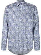 Etro Paisley Print Shirt, Men's, Size: 41, Blue, Cotton