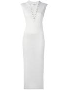 Iro Daisy Lace-up Dress, Women's, Size: Medium, Grey, Linen/flax