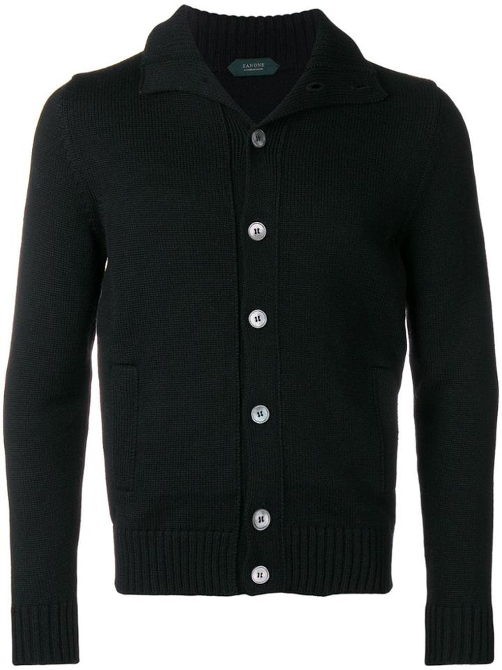 Zanone Ribbed Turtle Neck Jumper - Black