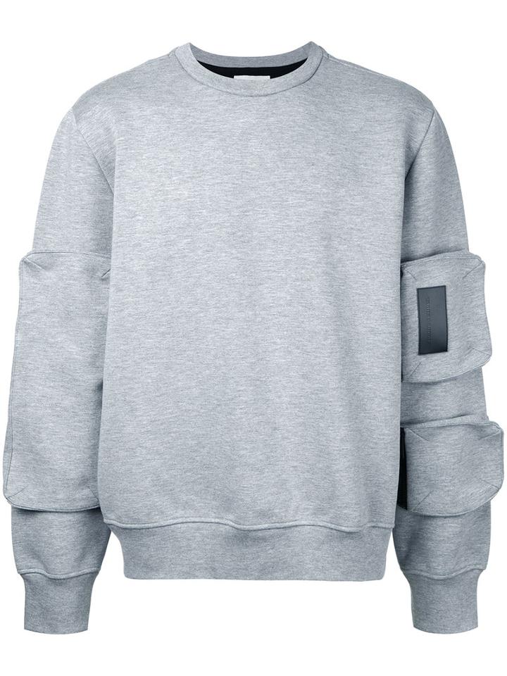 Public School Sleeve Detail Sweatshirt, Men's, Size: Medium, Grey, Spandex/elastane/viscose
