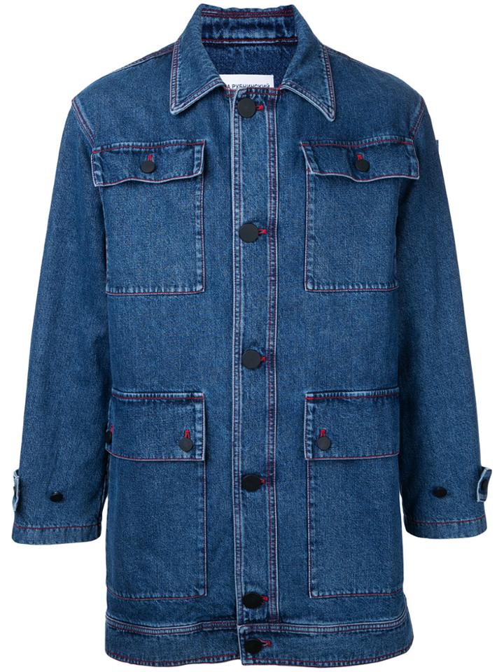 Gosha Rubchinskiy Yin-yang Print Denim Jacket - Blue
