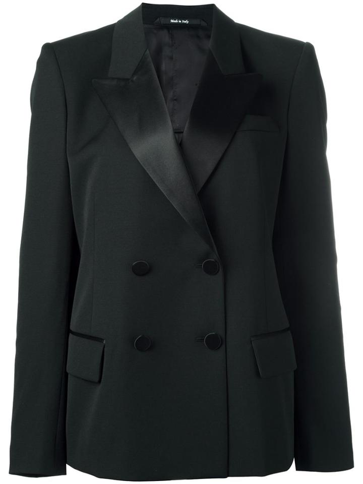 Maison Margiela Satin Lapel Blazer - Black