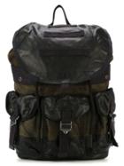 Diesel L-breaking Back Backpack, Green, Cotton/leather