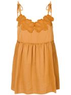 See By Chloé Lace Applique Tank Top - Yellow & Orange