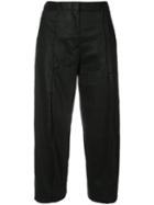Maison Margiela - Cropped Tailored Trousers - Women - Linen/flax/viscose - 40, Black, Linen/flax/viscose