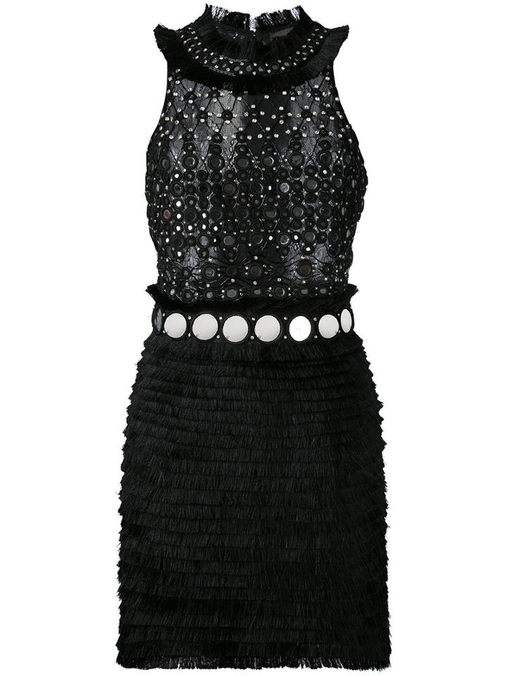 Amen - Embellished Lace Shift Dress - Women - Polyamide/viscose/glass - 42, Black, Polyamide/viscose/glass