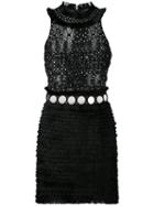 Amen - Embellished Lace Shift Dress - Women - Polyamide/viscose/glass - 42, Black, Polyamide/viscose/glass