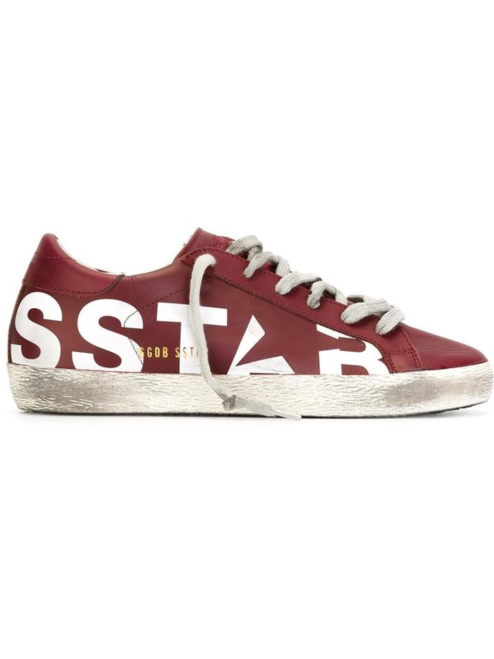 Golden Goose Deluxe Brand Super Star Sneakers, Women's, Size: 37, Red, Leather/cotton/rubber