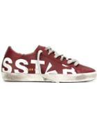 Golden Goose Deluxe Brand Super Star Sneakers, Women's, Size: 37, Red, Leather/cotton/rubber