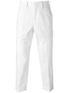 Neil Barrett Straight Leg Trousers, Men's, Size: 46, White, Cotton/spandex/elastane