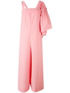 Msgm - One Schoulder Overall - Women - Cotton/polyester - 44, Pink/purple, Cotton/polyester