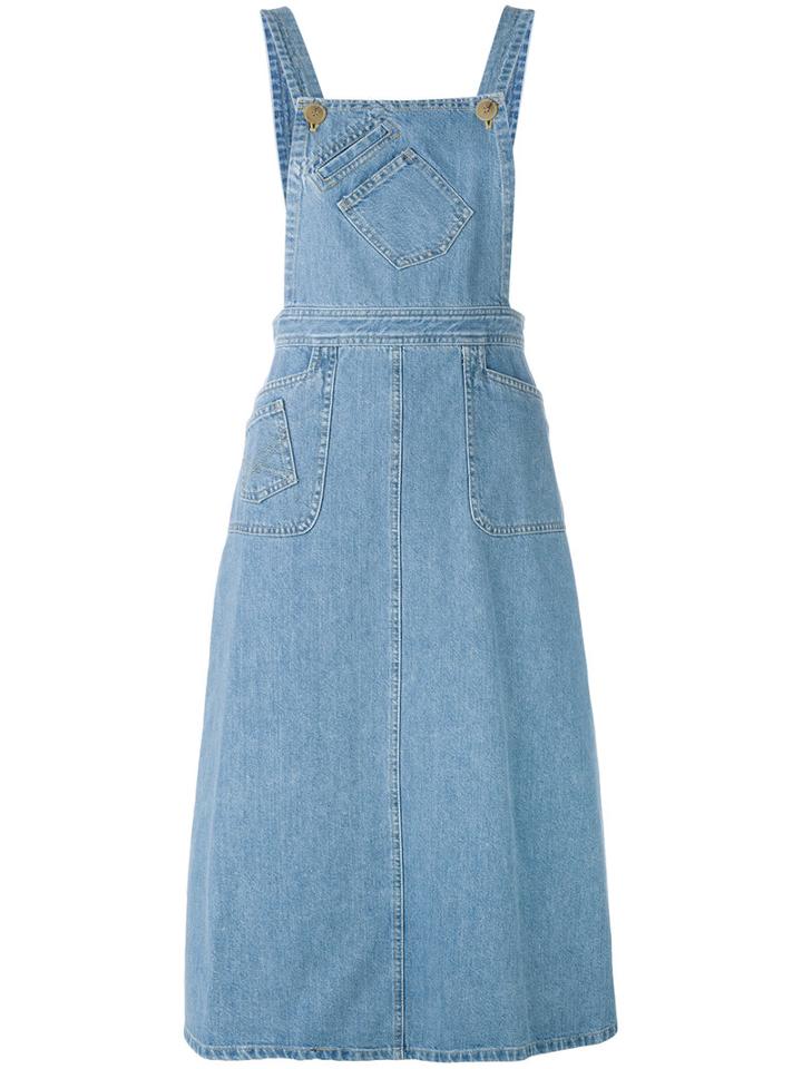 Sea - Paper Doll Apron Dress - Women - Cotton - 2, Blue, Cotton