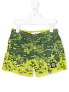 Stone Island Junior - Digital Camo Logo Shorts - Kids - Polyamide - 4 Yrs, Toddler Boy's, Green