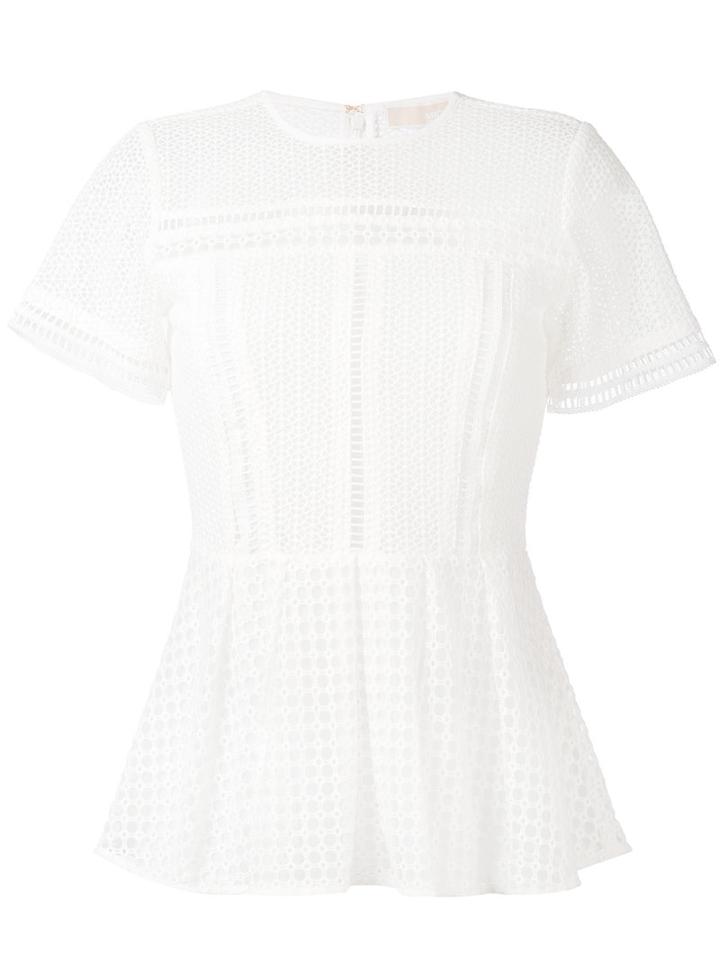 Michael Michael Kors - Soft Peplum Top - Women - Cotton/nylon - 0, White, Cotton/nylon