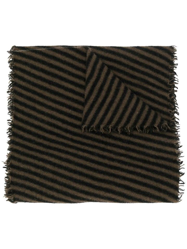 Faliero Sarti Cashmere Striped Scarf - Black