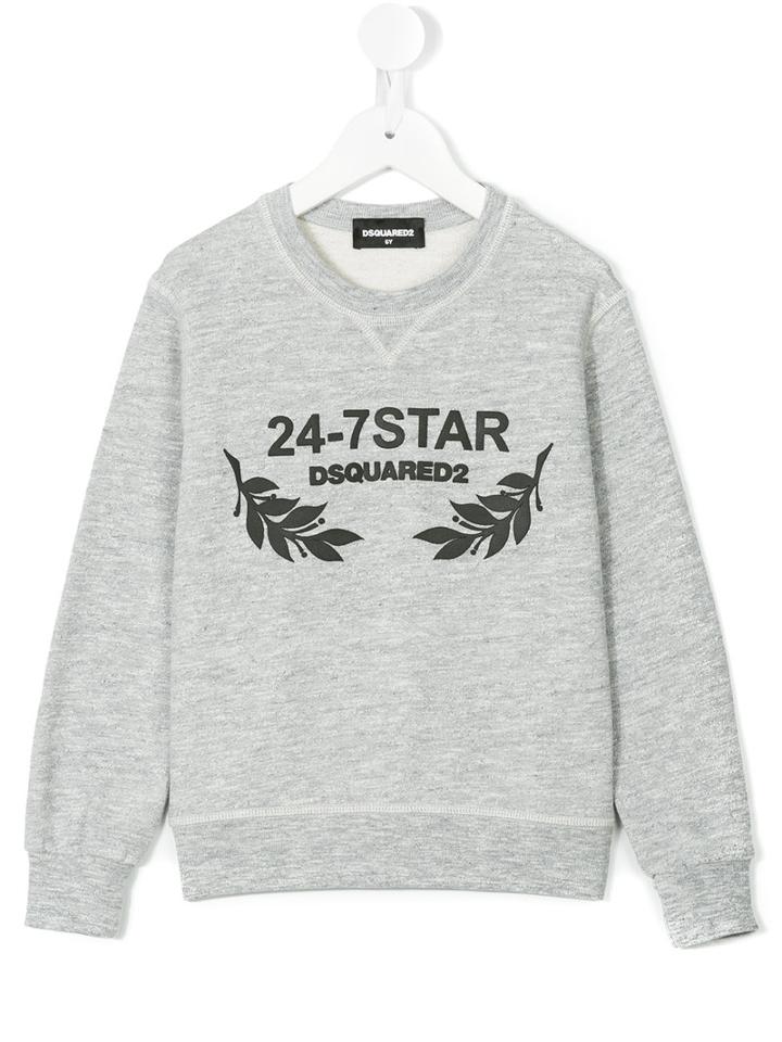 Dsquared2 Kids - 24-7 Star Print Sweatshirt - Kids - Cotton/viscose - 8 Yrs, Grey