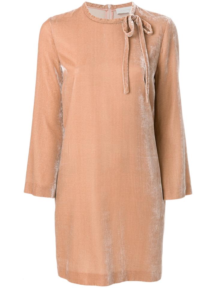 L'autre Chose Velvet Mini Dress - Nude & Neutrals