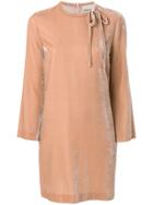 L'autre Chose Velvet Mini Dress - Nude & Neutrals