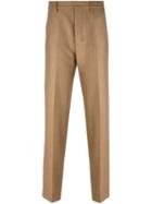 Ami Alexandre Mattiussi Pleated Tapered Trousers, Men's, Size: 50, Nude/neutrals, Polyamide/polyester/wool