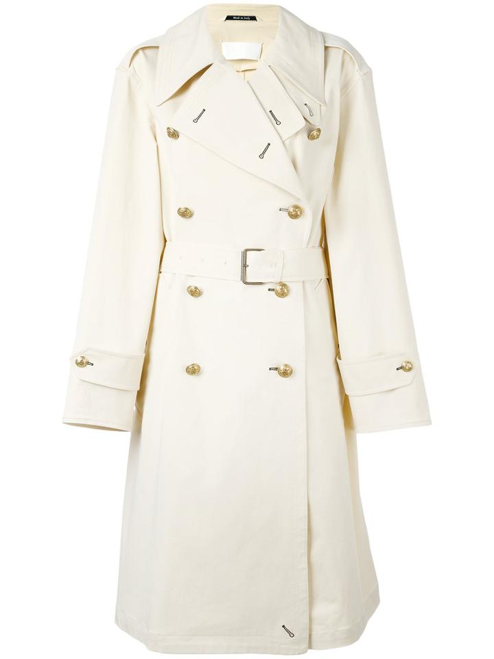 Maison Margiela Trench Coat, Women's, Size: 40, Nude/neutrals, Cotton/spandex/elastane
