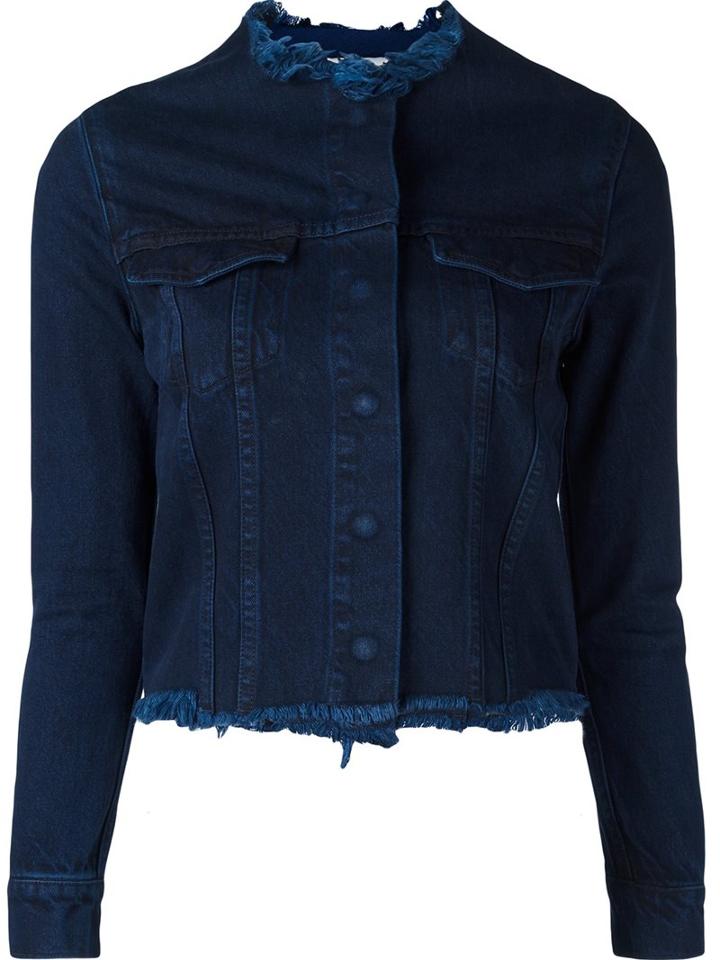 Marques'almeida Cropped Jacket, Women's, Size: Small, Blue, Cotton