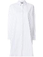 Hache Striped Shirt Dress - White