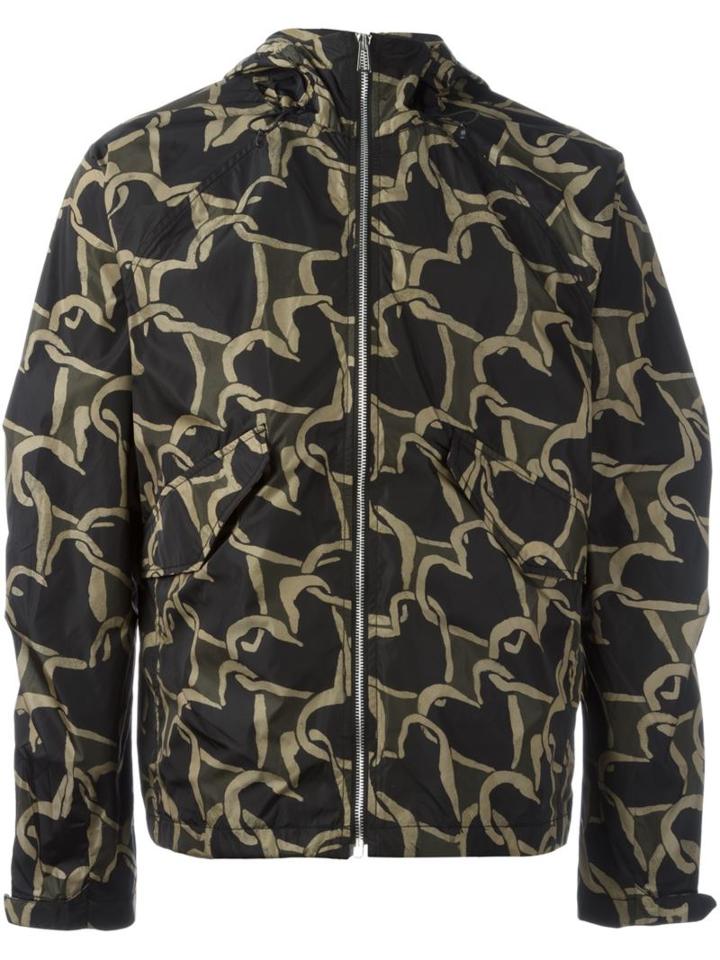 Ps Paul Smith Heart Print Hooded Jacket, Men's, Size: S, Black, Nylon/polyester
