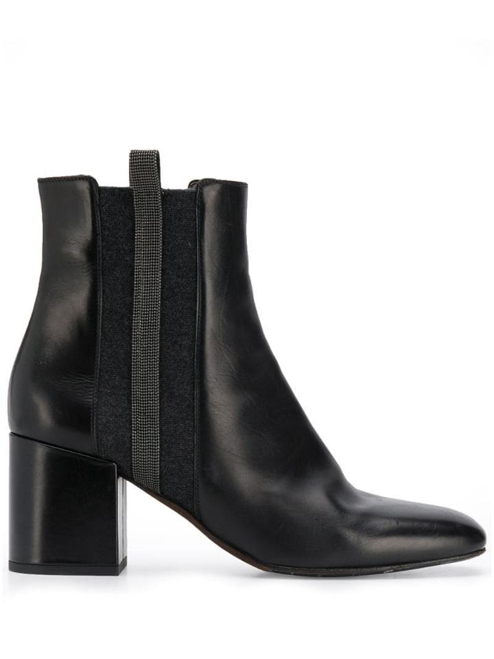 Brunello Cucinelli Block Heel Ankle Boots - Black