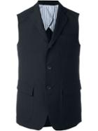 Wooster + Lardini Boxy Waistcoat, Men's, Size: 48, Black, Polyester/wool