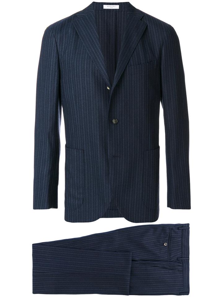 Boglioli Pinstripe Suit Jacket - Blue