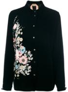 No21 - Floral Embroidery Shirt - Women - Polyester/viscose/silk - 46, Black, Polyester/viscose/silk