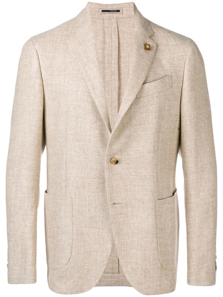 Lardini Single Breasted Blazer - Neutrals