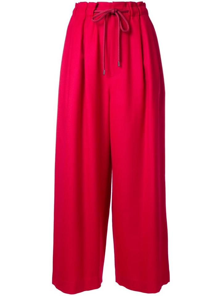 En Route Cropped Wide Leg Trousers, Women's, Size: 2, Red, Wool