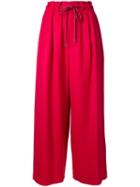 En Route Cropped Wide Leg Trousers, Women's, Size: 2, Red, Wool