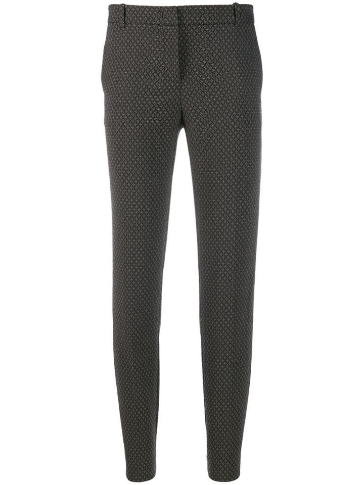 Kiltie Micro-pattern Trousers - Black