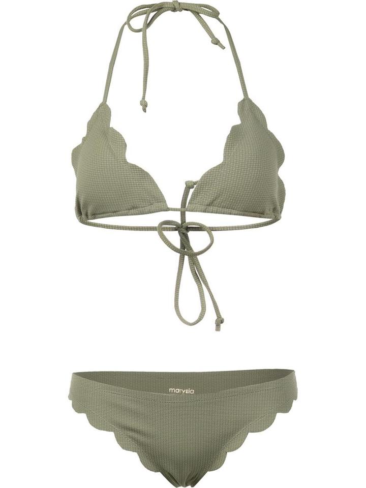 Marysia 'broadway Triangle Top & Brief Bottom' Bikini, Women's, Size: Medium, Green, Polyamide/spandex/elastane