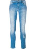 P.a.r.o.s.h. Cropped Skinny Jeans, Women's, Size: L, Blue, Cotton/spandex/elastane