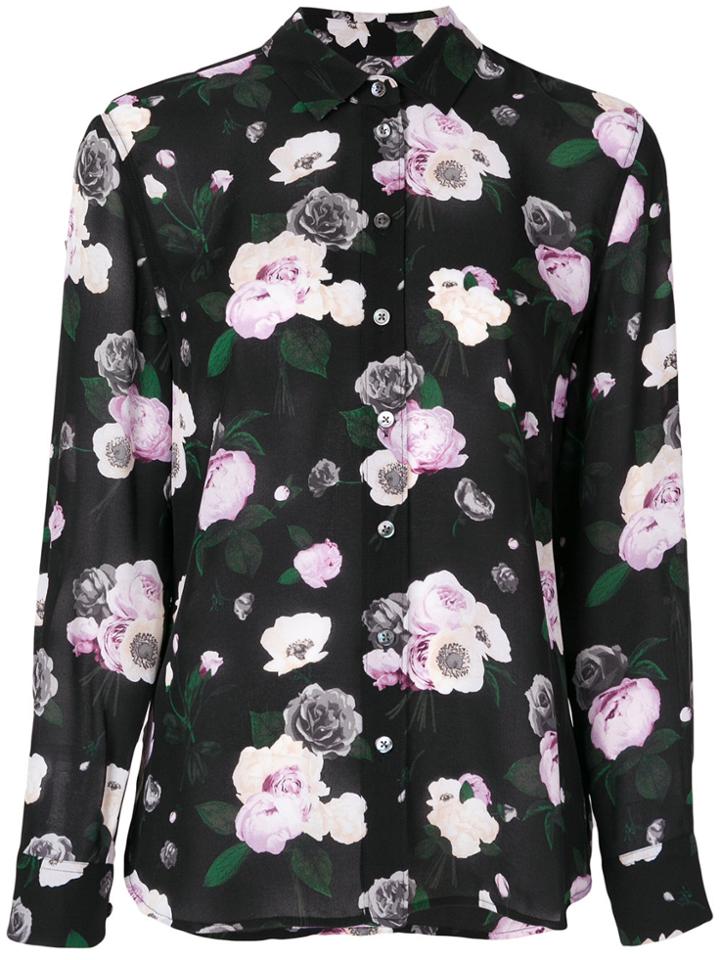 Equipment Flower Printed Shirt - Black