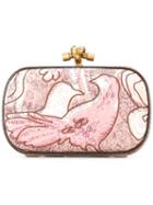Bottega Veneta Vintage Embroidered Knot Clutch, Women's, Pink/purple