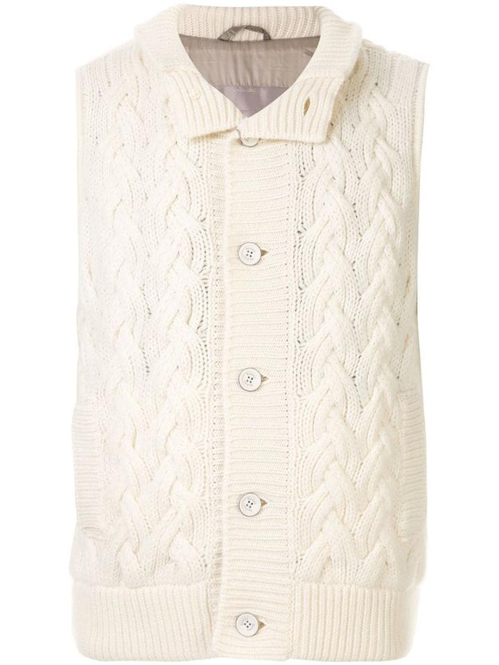 Herno Cashmere Knitted Gilet - White