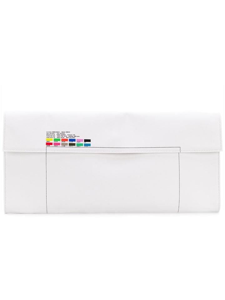 Msgm Colour Grid Clutch Bag - White