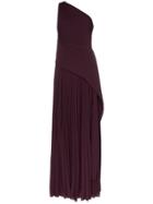 Solace London Emelyne Pleated Chiffon Gown - Purple