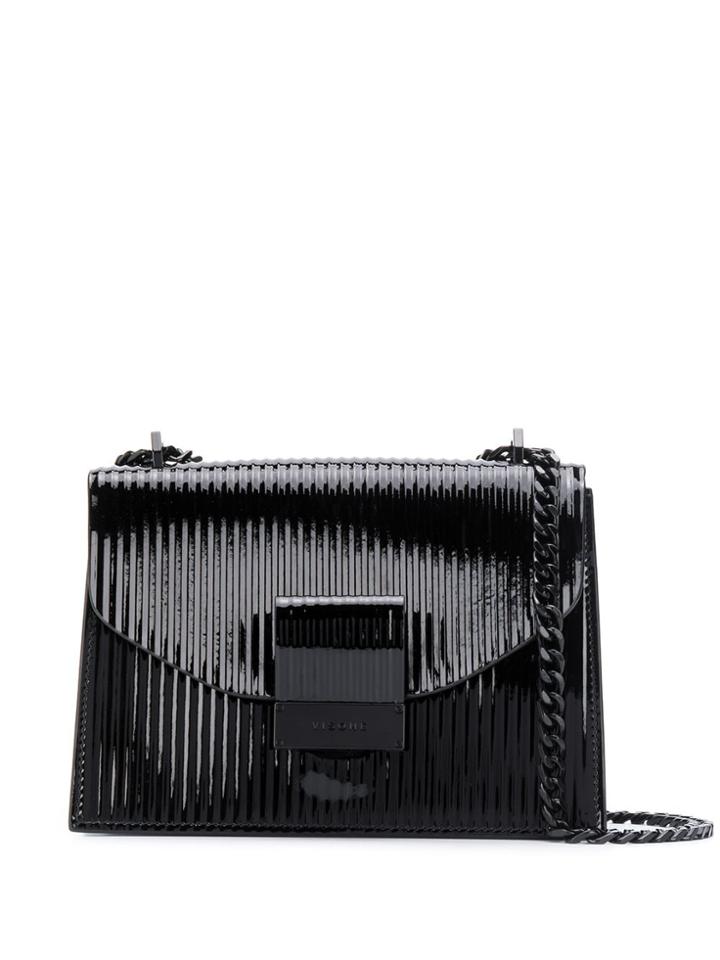 Visone Carrie Striato Small Shoulder Bag - Black