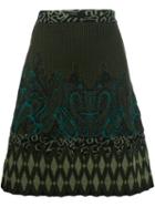 Etro Intarsia Knitted A-line Skirt, Women's, Size: 42, Green, Polyamide/polyester/polyurethane/alpaca