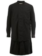 Ziggy Chen Long Buttoned Shirt, Men's, Size: 50, Black, Cotton