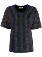 Essentiel Antwerp Diamante Stripe T-shirt - Black