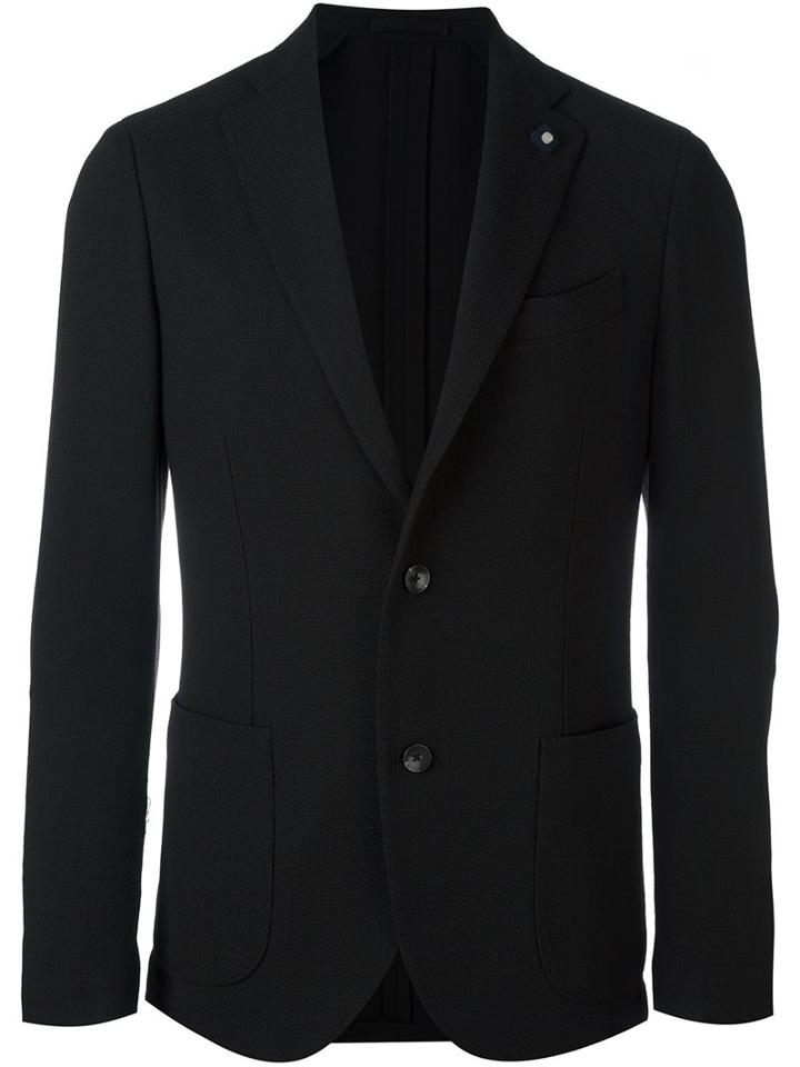 Lardini Single Breasted Blazer, Men's, Size: 54, Black, Cupro/viscose/wool