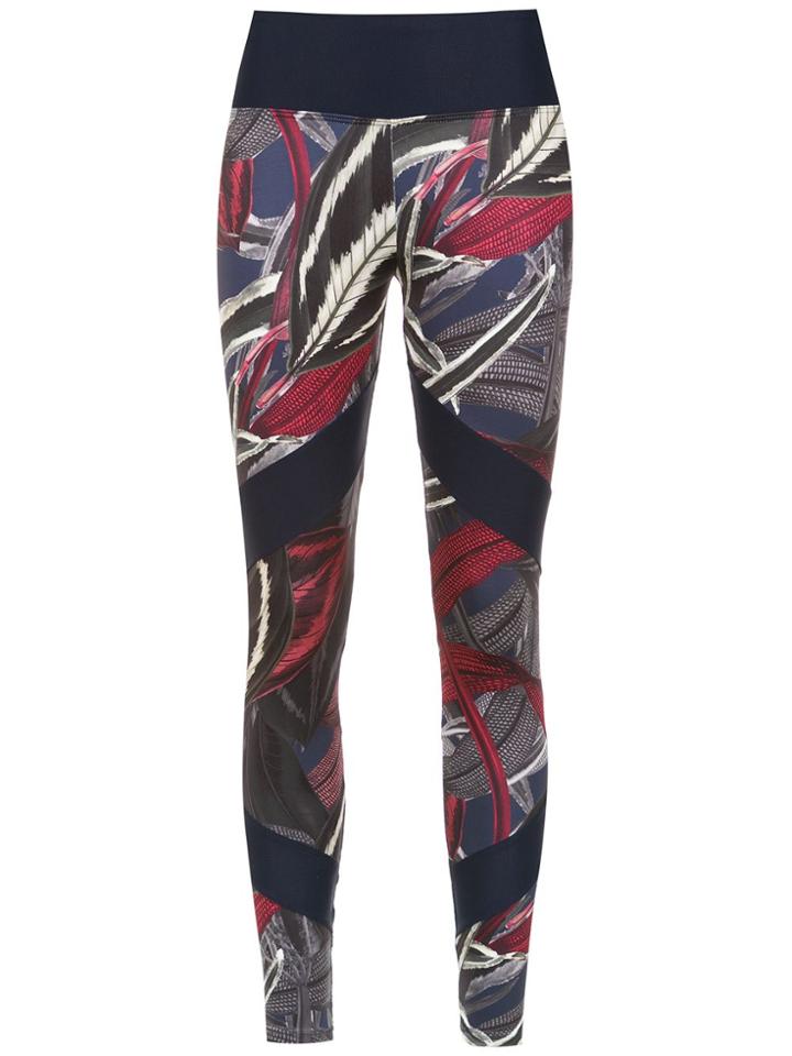 Track & Field Folhagem Print Leggings - Green