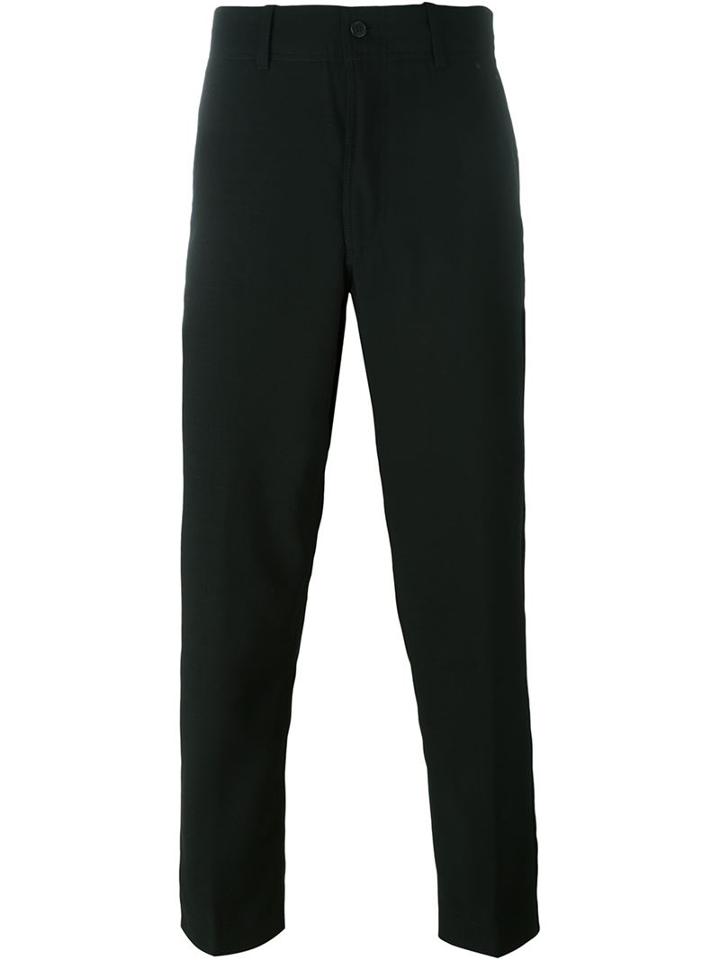 Ami Alexandre Mattiussi Cropped Trousers, Men's, Size: 44, Black, Polyester/virgin Wool