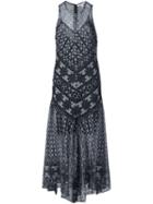 Veronica Beard Embroidered Sleeveless Dress, Women's, Size: 4, Black, Cotton/nylon/viscose